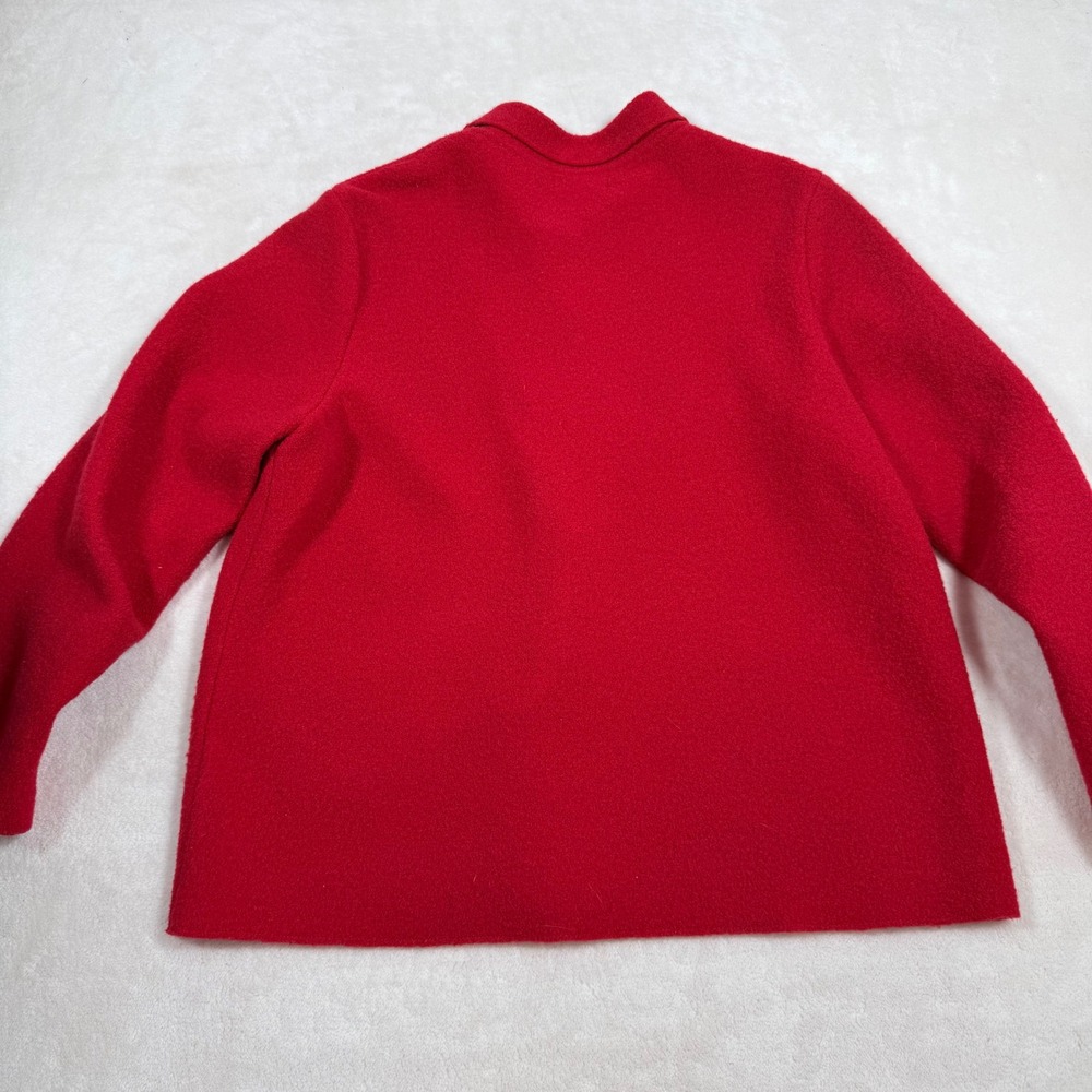 Lands End Red Wool Button Front Collared Jacket W… - image 5